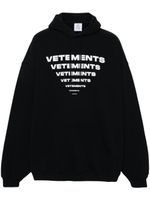 VETEMENTS hoodie à logo imprimé - Noir