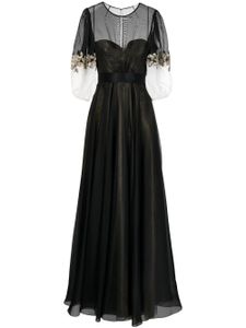 Jenny Packham robe Delphine longue à coupe évasée - Noir