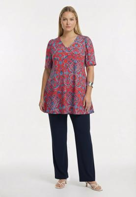 Yoek Tuniek wide bottom SHELLSCAPE | Light Red | Maat 50/52