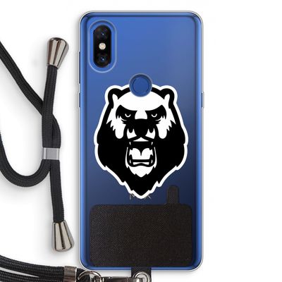 Angry Bear (white): Xiaomi Mi Mix 3 Transparant Hoesje met koord