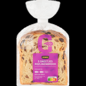 Jumbo Rozijnenbrood Sneetjes 5 Stuks