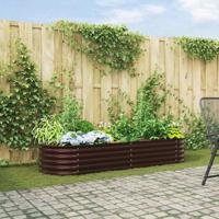Verhoogde plantenbak Bruin 240 x 80 x 44 cm Staal