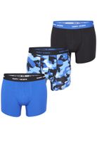 Happy Shorts Happy Shorts Heren Boxershorts Trunks Camouflage Blauw/Zwart 3-Pack