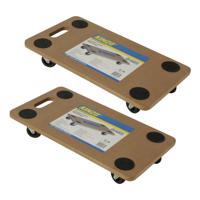 Trolley/Hondje - 2x - transport - met handvat - MDF - 150 kg - 56 x 30 cm - thumbnail