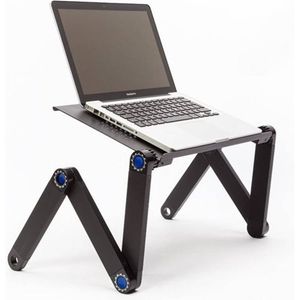 Laptop standaard Verstelbaar Universeel - Laptoptafel - Geschikt voor thuiswerken - Laptopstandaard Opvouwbaar - Zwart