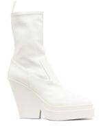 GIABORGHINI bottes en cuir à talon biseauté 120 mm - Blanc