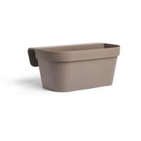 Jardiniere+haak - GARDEN ID Star - Taupe 50 x 21 cm - Gemakkelijke bevestiging - Waterreserve - gerecycled en 100% recyclebaar
