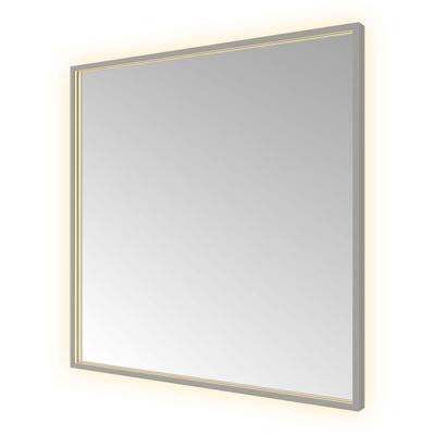 Hotbath &MORE Spiegel direct en indirect LED color changing spiegelverwarming met afstandsbediening Geborsteld gunmetal PVD SQU80BGP
