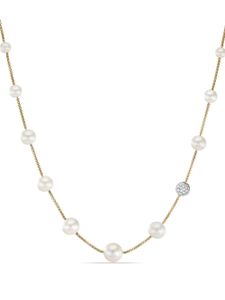 David Yurman collier en or 18ct serti de perles et diamants