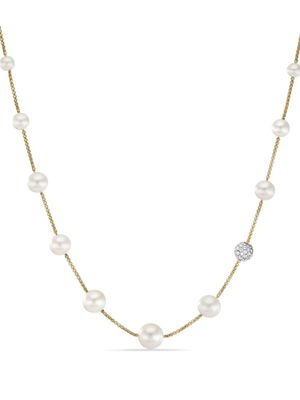 David Yurman collier Station en or 18ct serti de perles et de diamants (1,25 mm)
