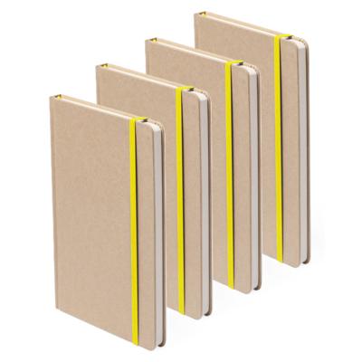 Notitieblok - Set van 4x stuks - luxe - met elastiek - notitieboekje - - A5 formaat - 100 bladzijdes