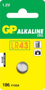 GP Knoopcel LR43 1.5 V 1 stuk(s) Alkaline GP186ASTD974C1