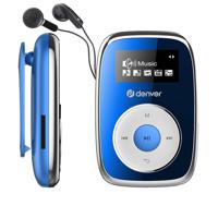 Denver MP3 Speler Incl. Oordopjes - 32GB - Shuffle - Kinderen & Volwassenen - Bevestigingsclip - AUX - MPS316 - Blauw - thumbnail