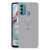 Motorola Moto G60 Telefoonhoesje met Naam Grijs Baby Olifant