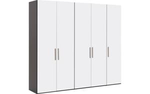 Goossens Kledingkast Easy Storage Ddk, Kledingkast 253 cm breed, 220 cm hoog, 5x glas draaideur