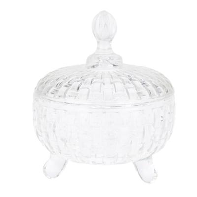 Excellent Houseware Bonbonniere met deksel - transparant deco glas - 10 x 13 cm - snoeppot