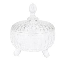 Excellent Houseware Bonbonniere met deksel - transparant deco glas - 10 x 13 cm - snoeppot