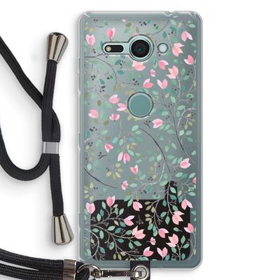 Sierlijke bloemen: Sony Xperia XZ2 Compact Transparant Hoesje met koord