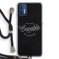 Capable: Motorola Moto G9 Plus Transparant Hoesje met koord
