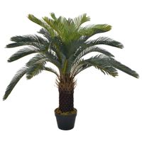 Kunstplant cycaspalm met pot groen 90 cm hoog - thumbnail
