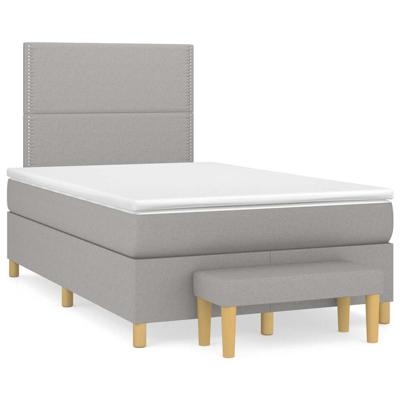 Boxspring met matras stof lichtgrijs 120x190 cm
