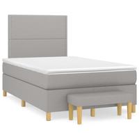 Boxspring met matras stof lichtgrijs 120x190 cm