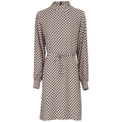 Modström blousejurk Henrikka met grafische print en ceintuur ecru Modström blousejurk Henrikka met grafische print en ceintuur ecru