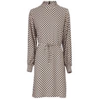 Modström blousejurk Henrikka met grafische print en ceintuur ecru - thumbnail