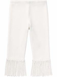 Proenza Schouler short texturé à franges - Blanc