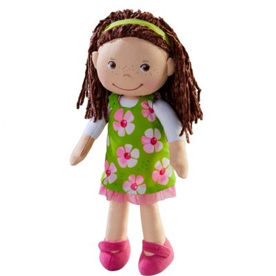 Haba knuffelpop Coco groen/roze 30 cm Haba knuffelpop Coco groen/roze 30 cm