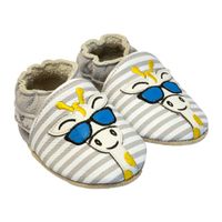 Rose et Chocolat babyslofjes Classic Giraffe Shadez Stripes Grey Maat - thumbnail