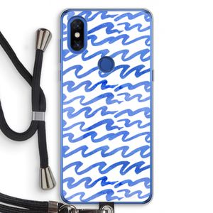 Blauwe golven: Xiaomi Mi Mix 3 Transparant Hoesje met koord