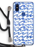 Blauwe golven: Xiaomi Mi Mix 3 Transparant Hoesje met koord