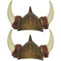 2x stuks stoere viking verkleed helm de luxe