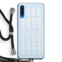 Hotline bling blue: Samsung Galaxy A50 Transparant Hoesje met koord