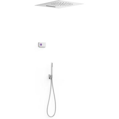 Regendouche set electronisch Tres Shower technology | Inbouw | Thermostaatkraan | 3-weg | Vierkant | Chroom
