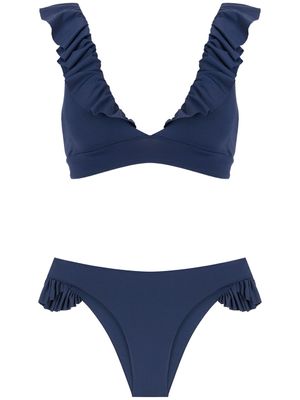 Isolda bikini à volants - Bleu
