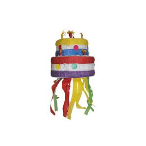 Pinata taart - gekleurd - 30 cm - karton - verjaardagstaart - versiering