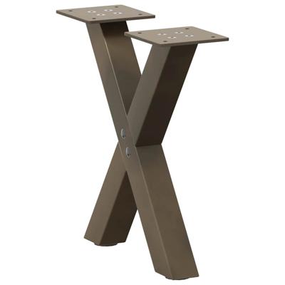 Salontafelpoten 2 st X-vormig 37x(30-31) cm staal naturel