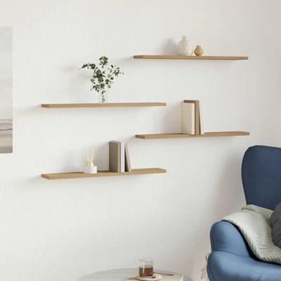 Wandschappen 4 st 60x20x1,5 cm bewerkt hout artisanaal eiken