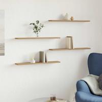 Wandschappen 4 st 60x20x1,5 cm bewerkt hout artisanaal eiken