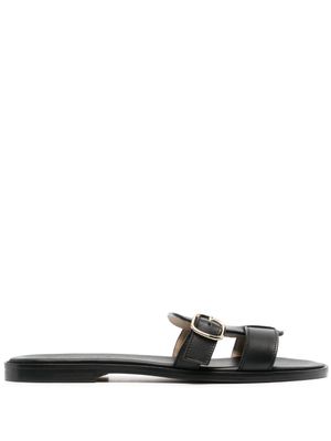 Doucal's sandales Fibbia en cuir à boucle - Noir