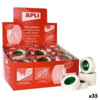 Plakband Apli Transparant 19 mm x 33 m (35 Stuks)