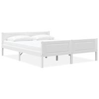 Bedframe massief grenenhout wit 160x200 cm