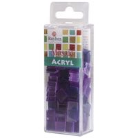 205x stuks Acryl mozaieken maken steentjes violet paars 1 x 1 cm   -