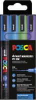 Uni POSCA paintmarker PC-3ML, 1,5 mm, glitter, etui van 4 stuks donkerblauw, lichtblauw, groen en violet