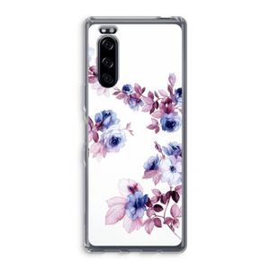 Waterverf bloemen: Sony Xperia 5 Transparant Hoesje