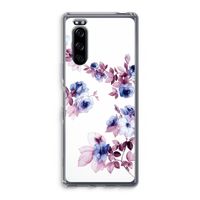 Waterverf bloemen: Sony Xperia 5 Transparant Hoesje
