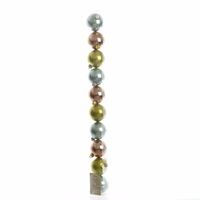 Decoris Kerstballen - 10 stuks - mix groen/brons - 6 cm - thumbnail