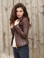 Leren biker jack